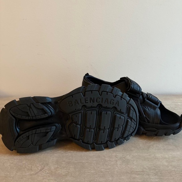 Balenciaga Black Track Sandals - Picture 3 of 4